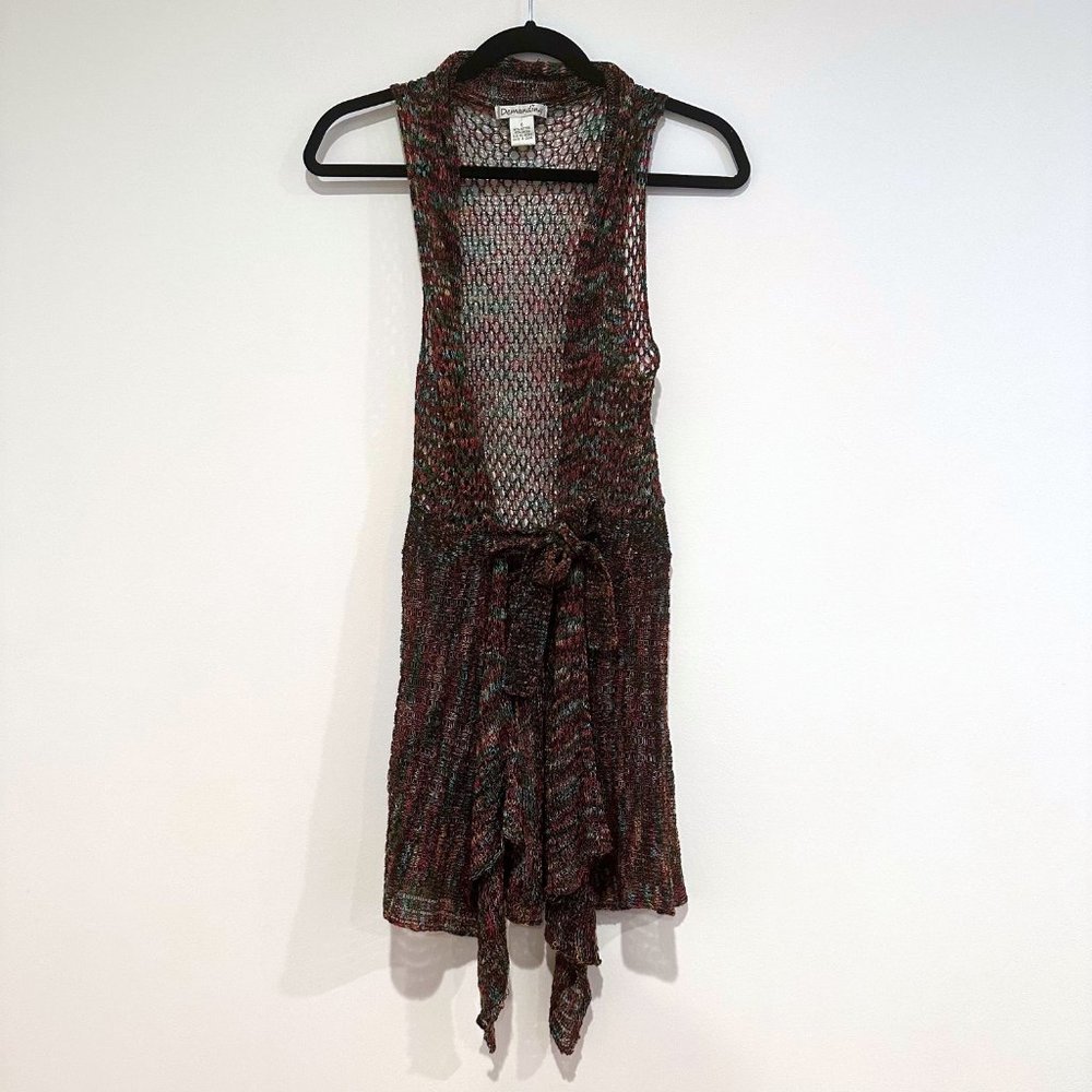 NWOT, Demanding, Multi-Color Knit Long Cardigan Vest, Size Small